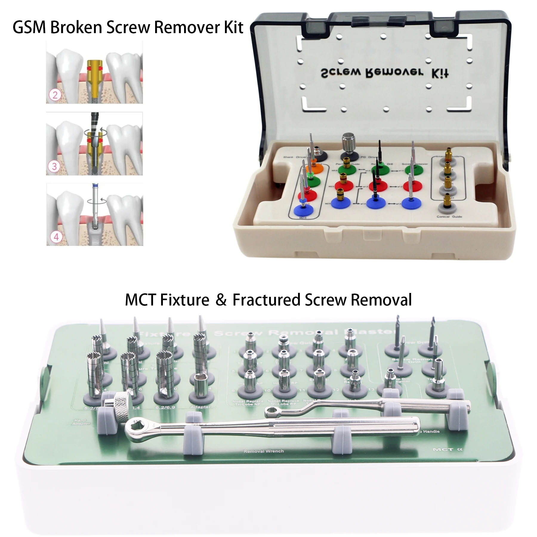 Dental Implant Screw Removal Remove Tool Fixture Broken Surgical Instrument Kit