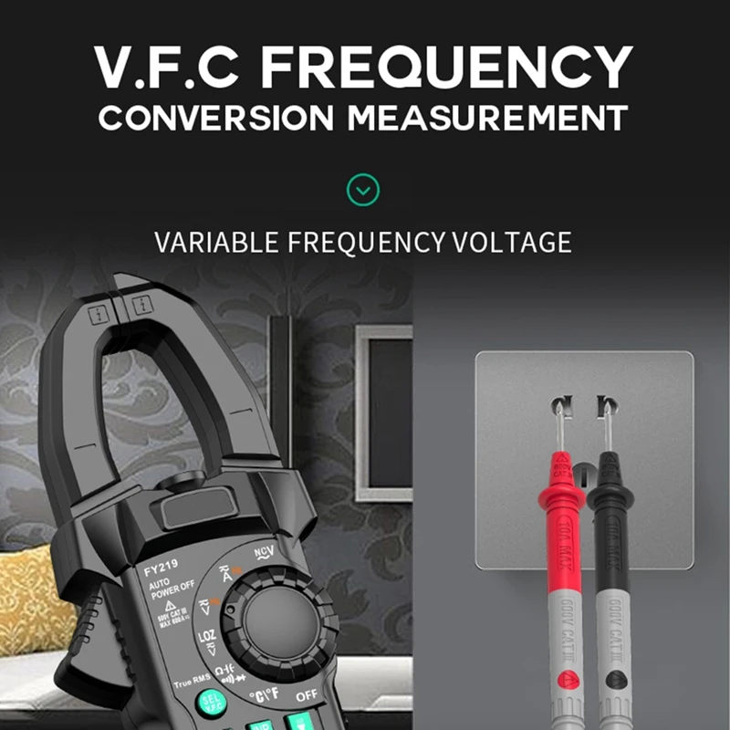 AC DC Current Digital FY219 Clamp Meters High Precision Multimeter True RMS Auto Range VFC Capacitance NVC Universal