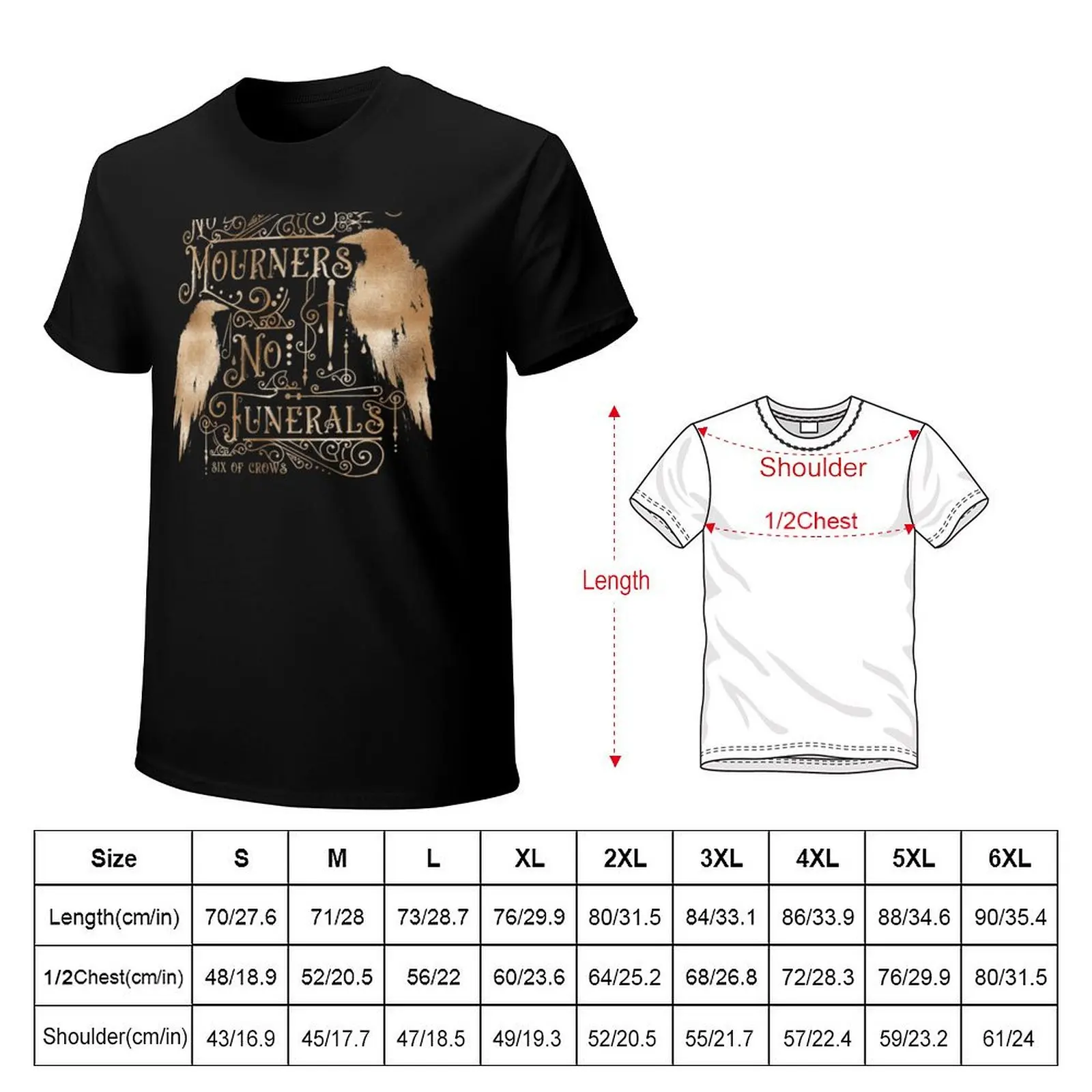 No Mourners No Funerals - gold T-Shirt Casual Minimalist Short Sleeve Top