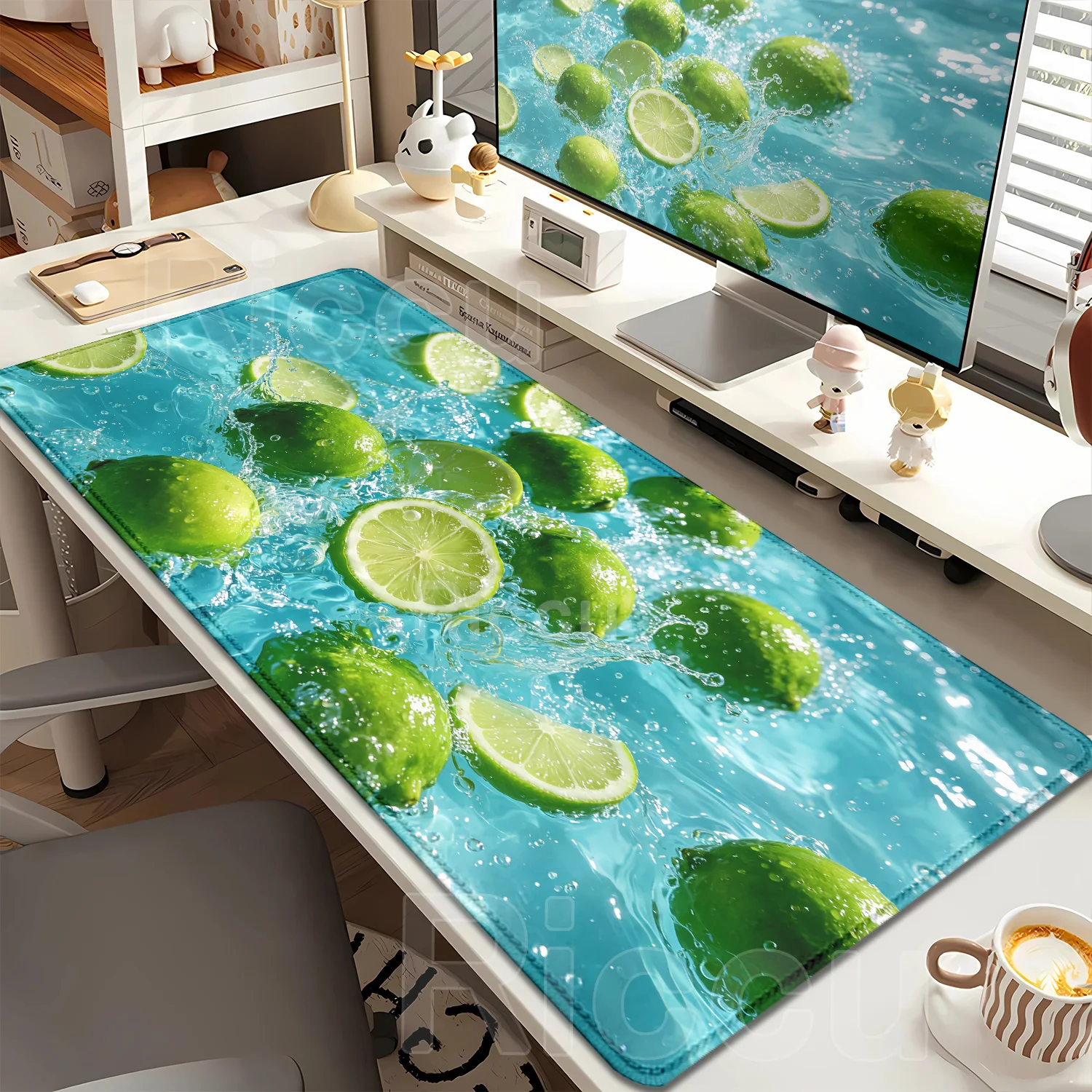 Rubber Chilled Fruit Pattern Fresh Art Mouse Pad Large PC Gaming Mousepad with Thick Stitched Edge