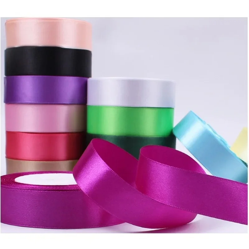 (25 Yards/roll) Silk Satin Ribbons Gift Wrapping Wedding Party Decoration Christmas Supplies DIY Handmade Supplies Ribbon 2.5cm