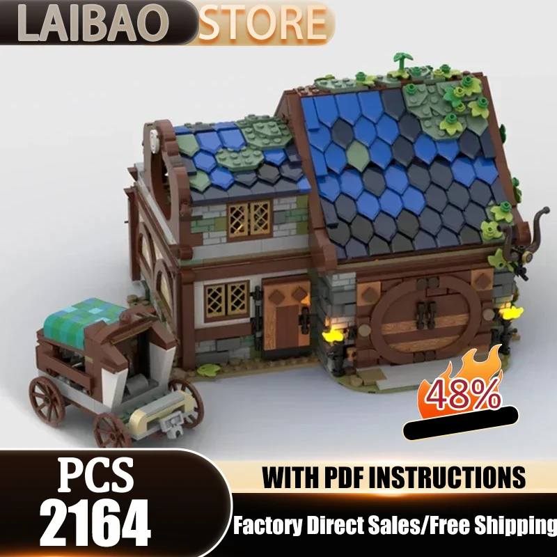 ตัวต่อโมเดลบ้านทรงโบราณ ชุดประกอบโมดูลาร์ วิวถนนยุคกลาง ของขวัญ ของเล่นคริสต์มาส ชุด DIY ประกอบเอง