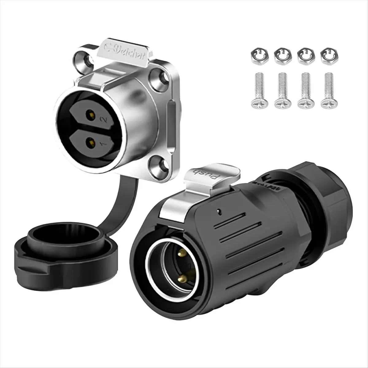 DT75BG Industrial Waterproof Connector IP68 Quick Plugging Circular Connector Anti-Interference Shell Connector (2 Pin)
