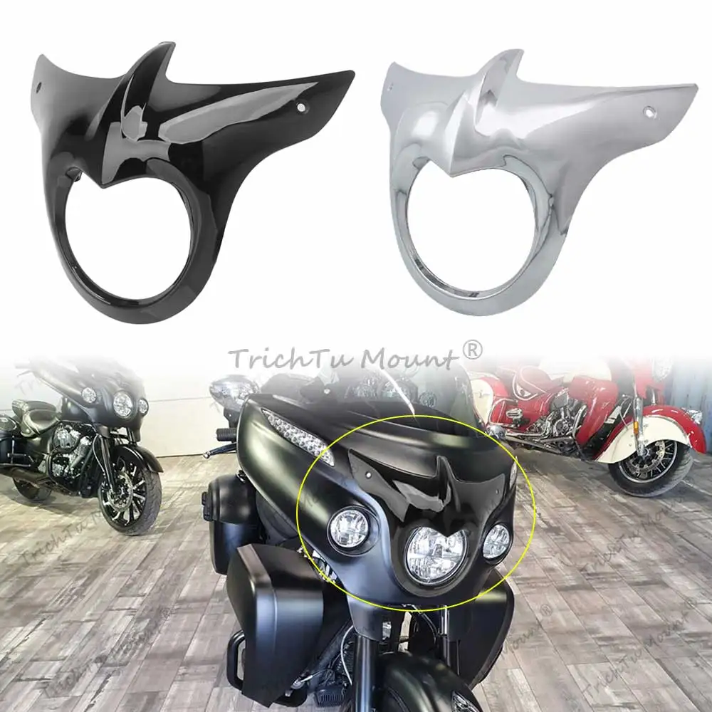 

Chrome Black Headlight Bezel Cover Trim Accessory Replacement For Indian Chieftain Roadmaster Models 2014-2025 Accessories