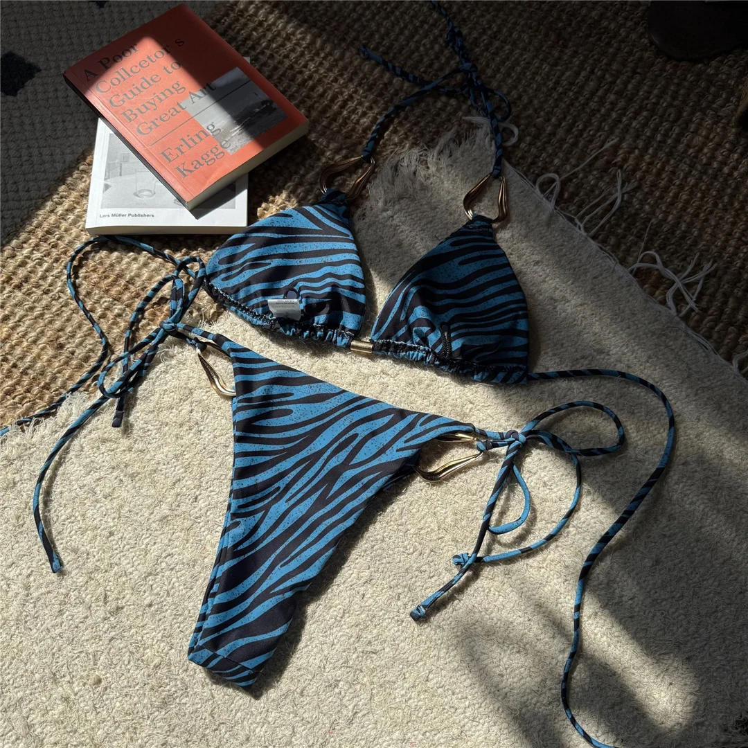 Zebra-Muster, Neckholder-Bikini, Damen-Badebekleidung, zweiteiliges Bikini-Set, Damen-Badeanzug, mit Trägern, gepolstert, Badeanzug, Badebekleidung, Modell V6621. – Detail 17