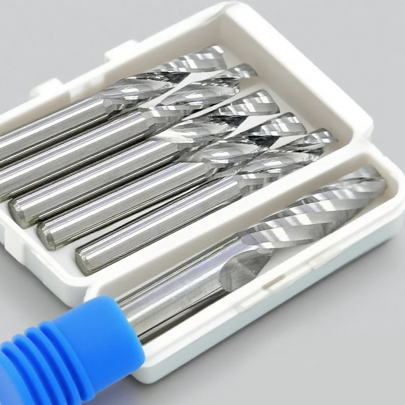 

Ассортимент из 10 штук спиральных бит с одной канавкой на 5 А — твердосплавные фрезы для акриловых, ПВХ, МДФ и деревообрабатывающих проектов