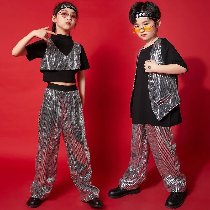 الفتيات الهيب هوب أداء الفتيان الجاز الرقص المرحلة ازياء تألق الصيف أزياء مسرحية قميص أسود 13 14 15 سنة #2