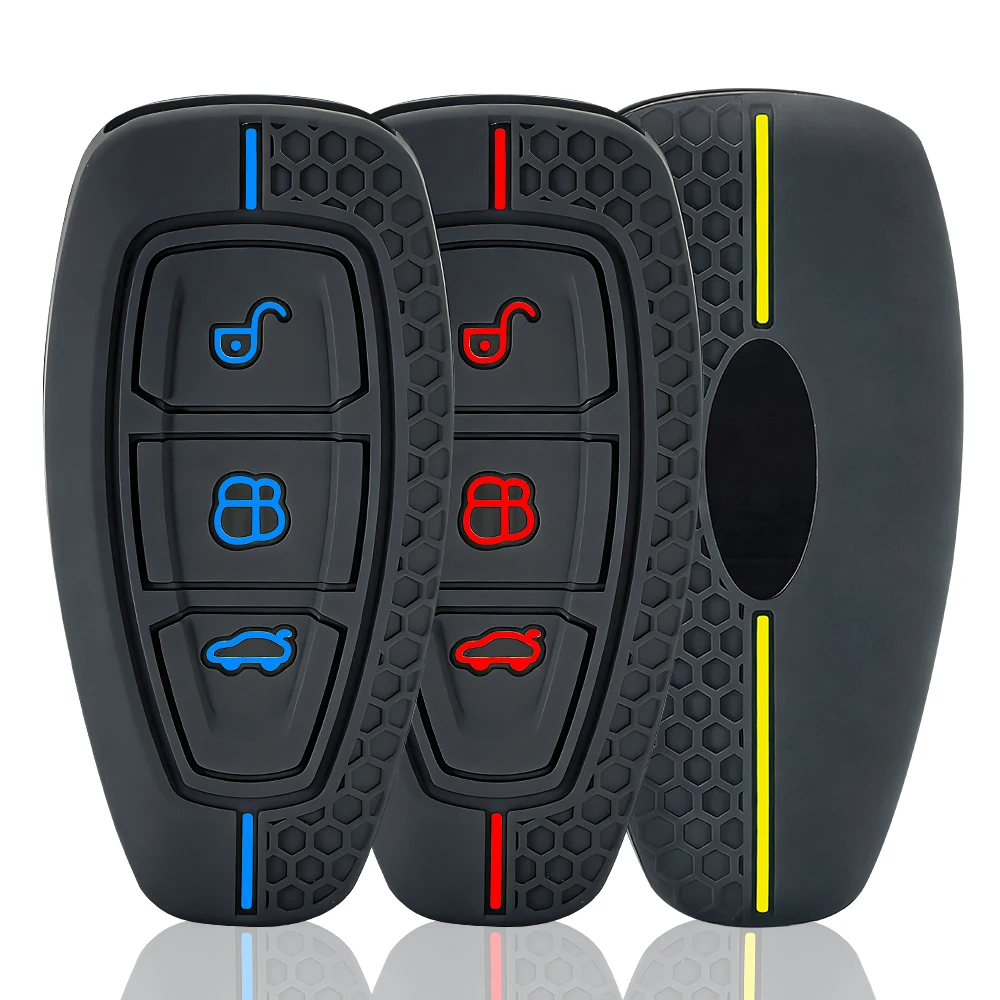 Novo Estojo de Chave de Carro em Silicone para Ford Grand C Max Focus Mondeo Kuga Fiesta Ecosport Transit Kuga