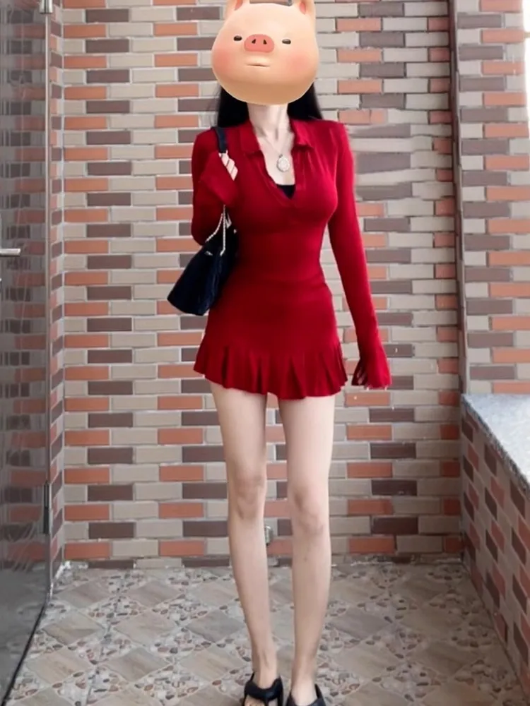 Jurken Damesjurk met lange mouwen Bruidsmeisje Lente Mesh Polka Dot Geborduurde pofmouwen Tailleloos Oversized Zoete meisjesstijl