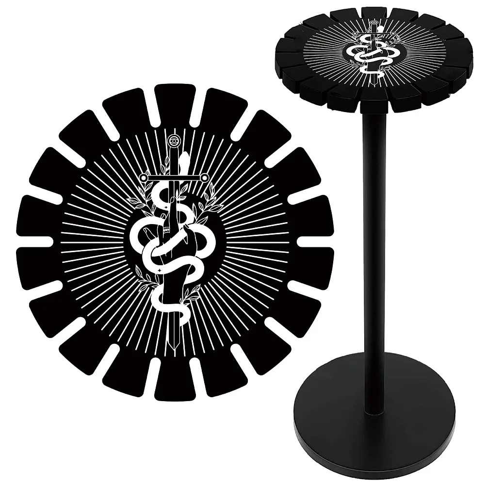 Snake Pendulum Holder Gothic Divination Dowsing Wheel Black Display Stand Vintage Rome Stuff Wooden Organizer Rack for Stone