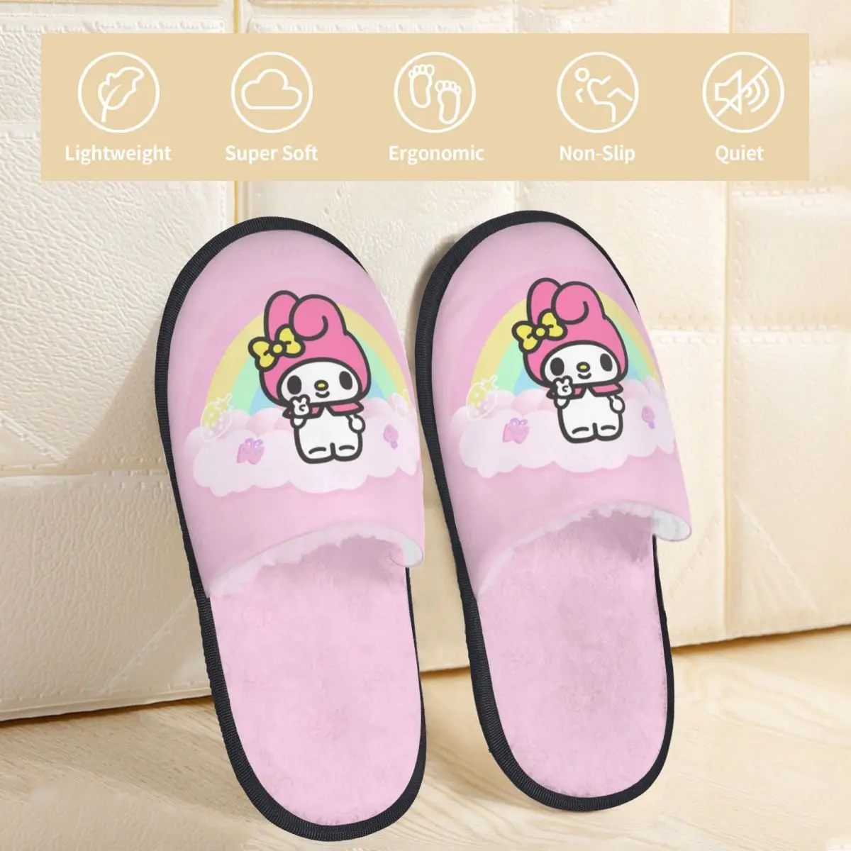 Sanrio My Melody Slippers Anti Slip Cozy Memory Foam Slides Living Room