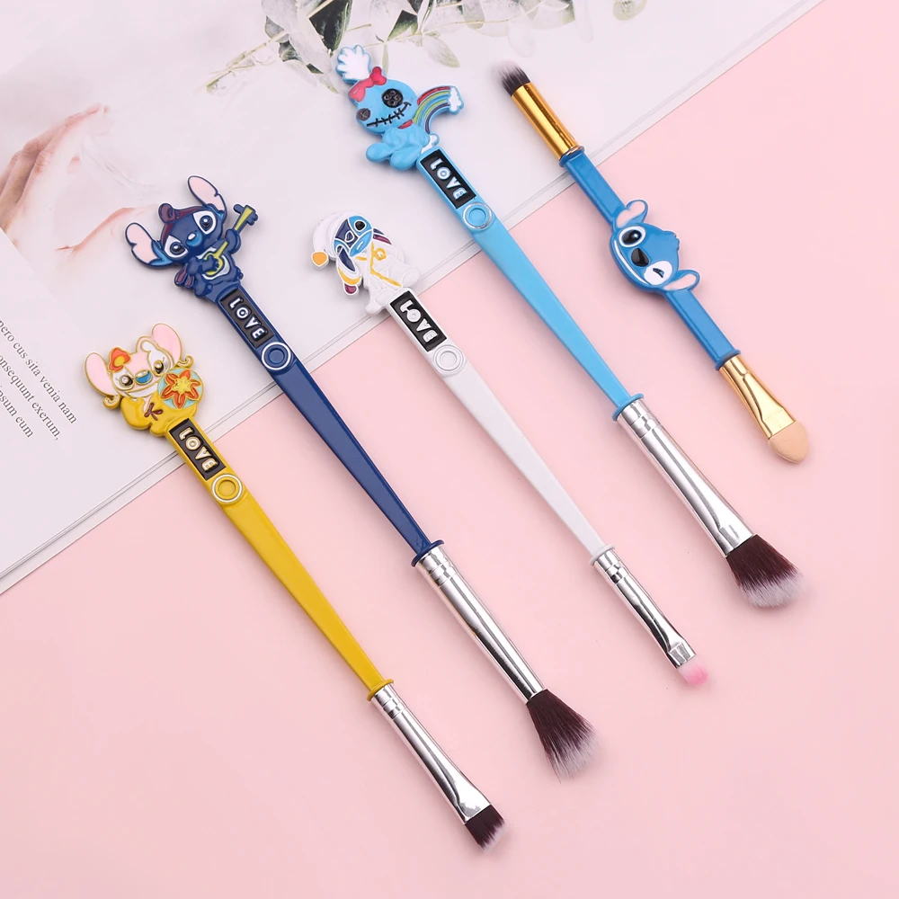 5pcs/set Stitch Luxury Makeup Brushes Tool Set Cosmetic Powder Eye Shadow Foundation Blush Blending Beauty Make Up Brush