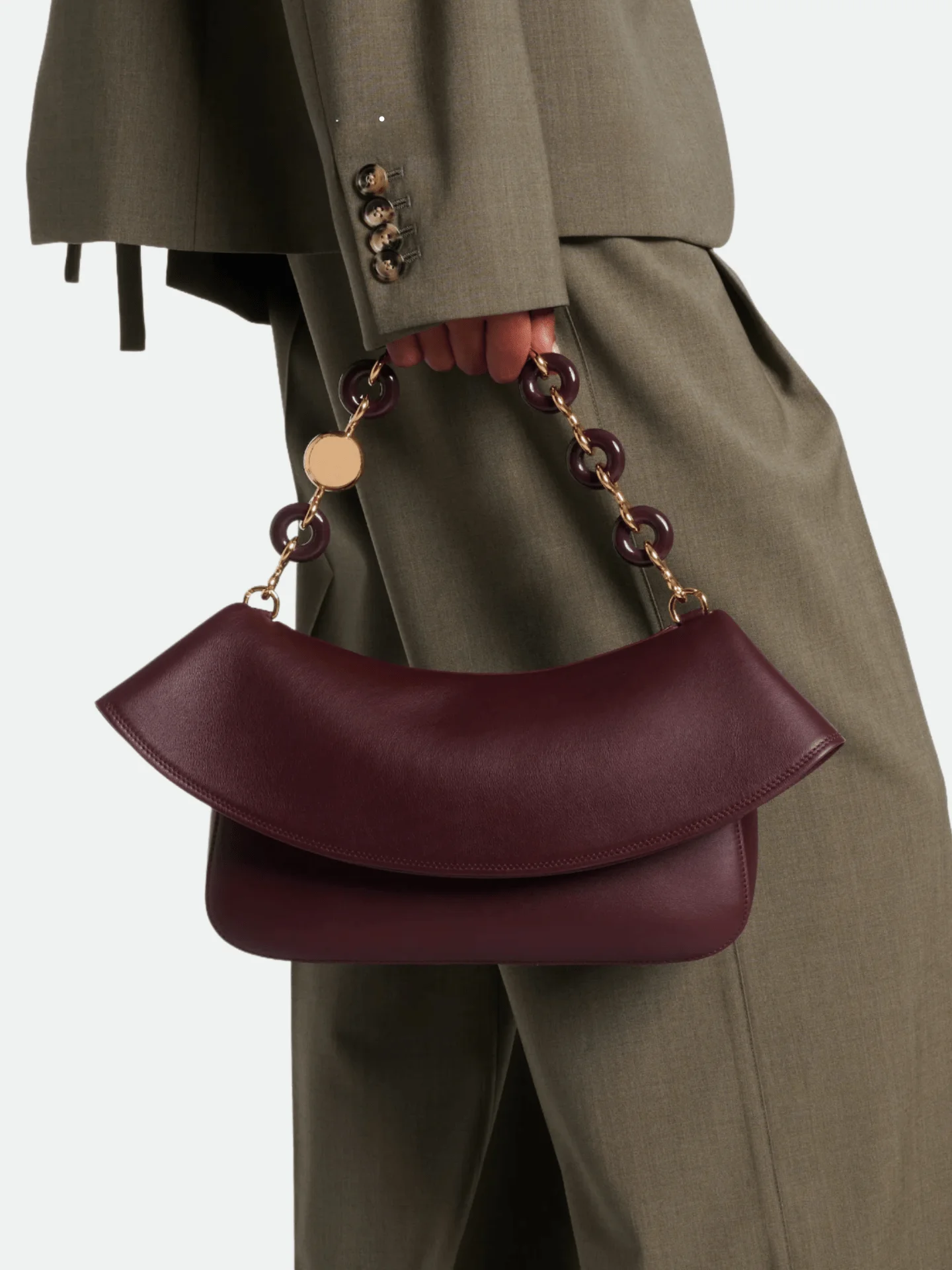 

Кожаная сумка Ola Wave Sli Donut, сумка на плечо с цепочкой для женщин, сумка Ele Commuter Bag, мягкий верхний слой из воловьей кожи, фурнитура из сплава