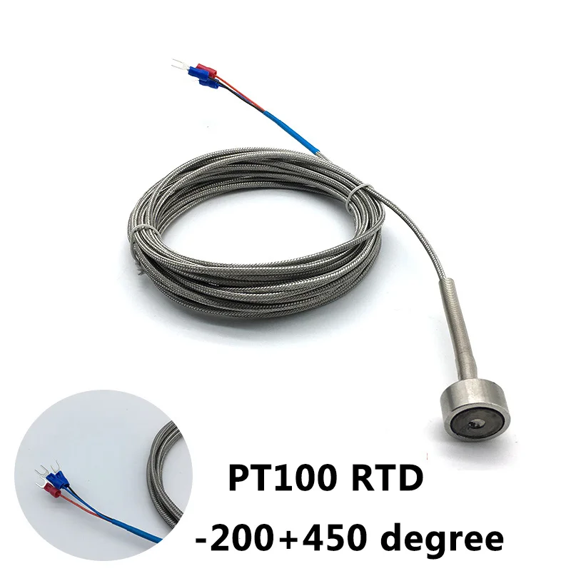 Magnetic Thermocouple Type K /pt100 -200+450 °C Handheld Surface Temperature Sensor DIA 20mm Shielded Miniature Connector