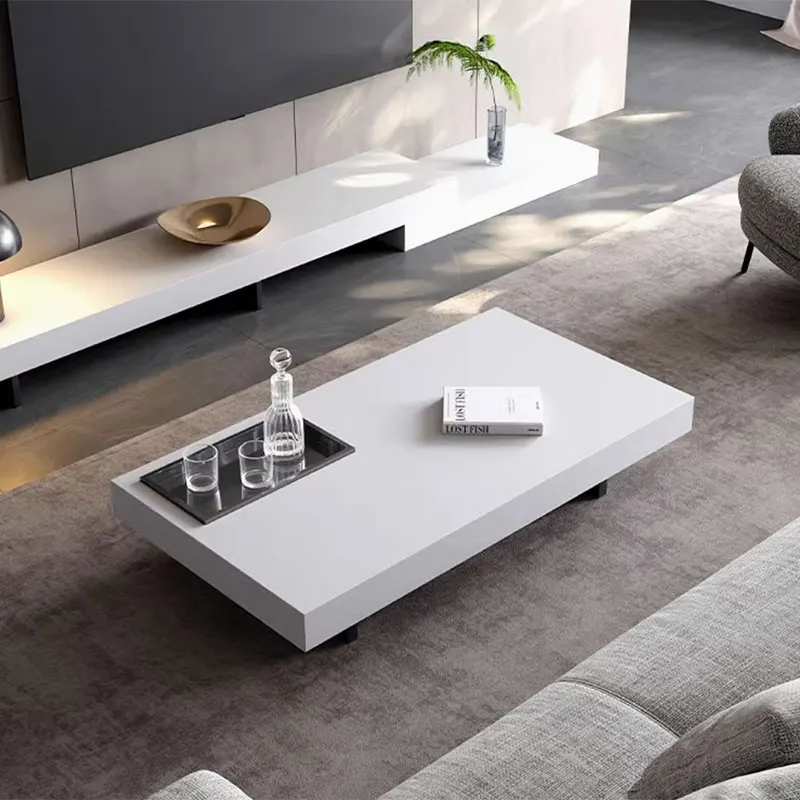 

Modern Simple Design Square Coffee Table Traditional Rock Slab Marble Style for Living Room Home Furniture