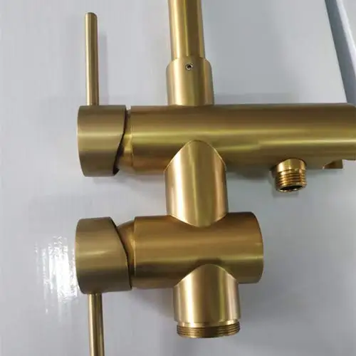 Floor Mounted Standing Bathtub Faucet Bathroom Faucet + Handheld Shower Freestanding brushed Gold Bathtub Mixer Tap