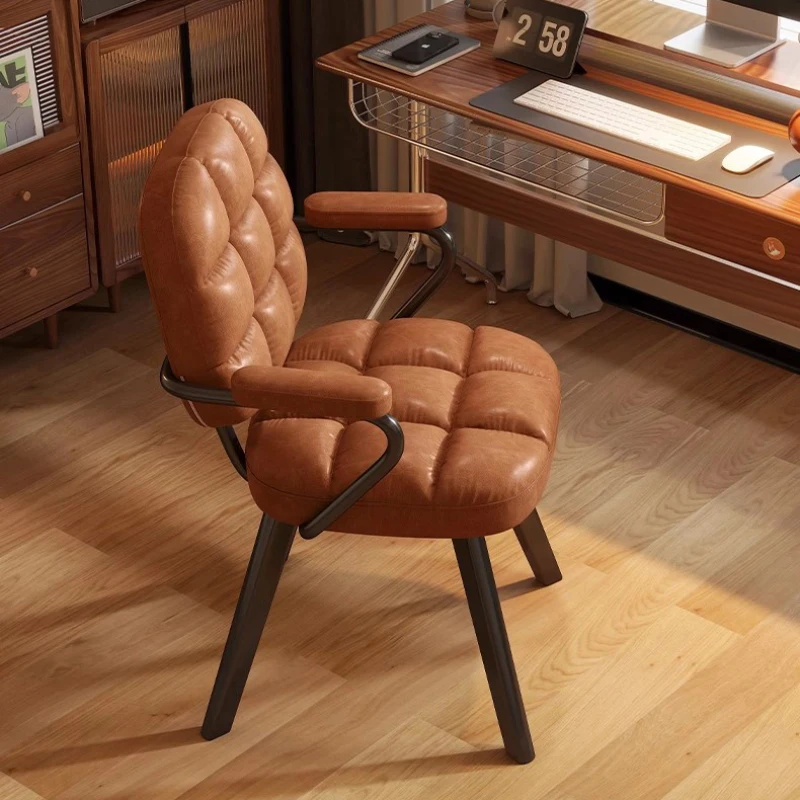 Computer Chair Home Luxury Solid Wood Comfortable Sedentary Study Chair Bedroom Makeup Dormitory Backrest Bedroom Furniture image 2
