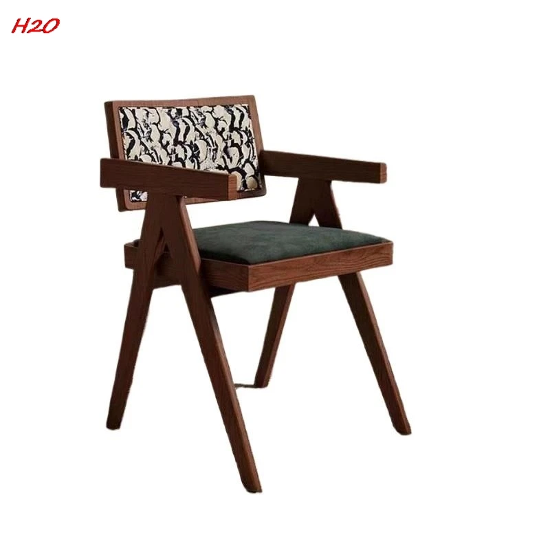 H2O French Vintage Dining Chair Home Restaurant Single Sofa Chair Internet Celebrity Designer\'s Medieval Chandigarh Chair Hot