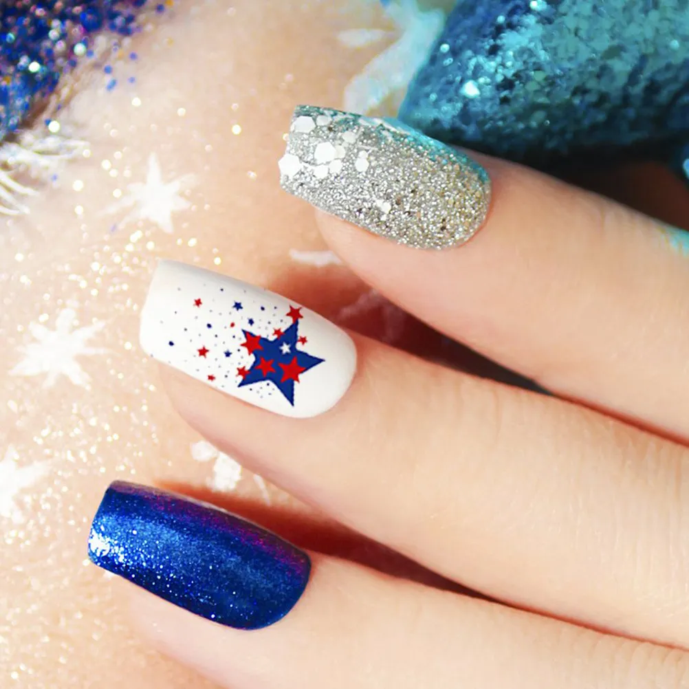 

8 Sheets Nail Art Decals National Flag Stickers Gel Nail Supplies Easy Use Tasteless Safe Small Pieces Manicure Appliques Fit