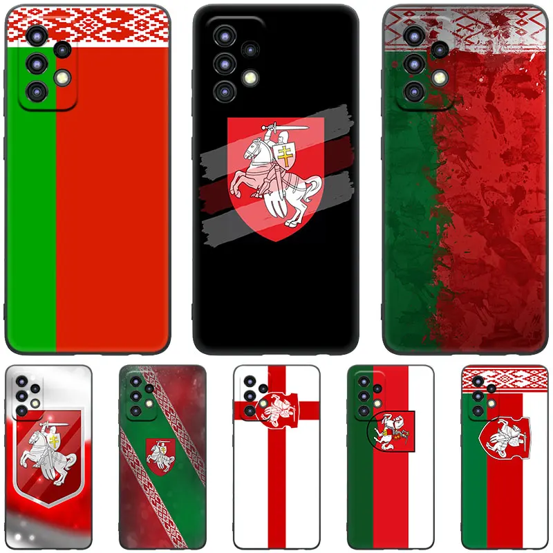 Belarus Flag Black Case For Samsung Galaxy A04S A04E A12 A13 A14 A22 A23 A32 A33 A34 A50 A51 A52S A53 A54 A70 A71 A72 A73 5G