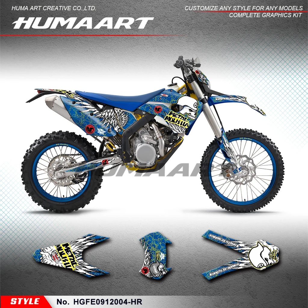 

HUMAART Racing Graphics Stickers Set for Husaberg FE 390 450 570 2009 2010 2011 2012, HGFE0912004-HR