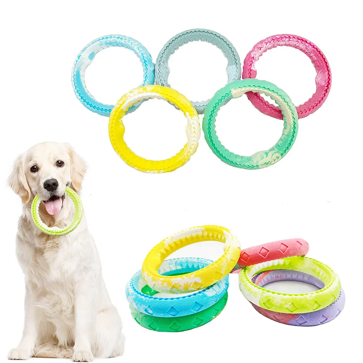 Pet Dog Rubber Bite Ring, Bite-Resistant Grinding Training, Interactive Companionship for Large, Medium, and Small Dogs