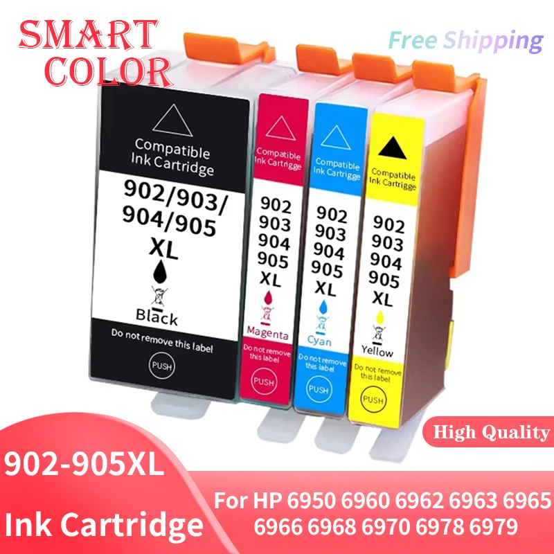 For HP 902 903 904 905 XL Full Ink Cartridge For HP Officejet Pro 6950 6960 6962 6963 6965 6966 6968 6970 6978 6979 Printer