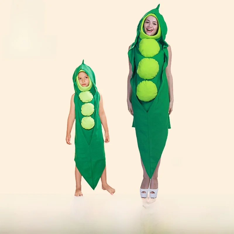 Halloween Festival Performance Anzug Par Bühne Rollenspiel Cosplay Erbse Schwamm Onesie Kostüm Damen Traditionelle ethnische Kleidung