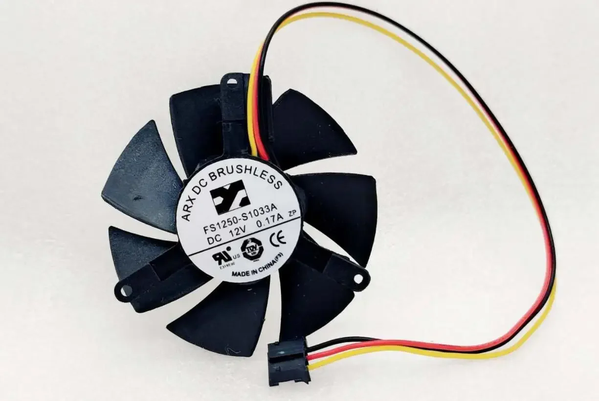 NEW FAN FOR ARX FS1250-S1033A DC 12V 0.17A 50X50x10mm 3-Wire Server Cooling Fan