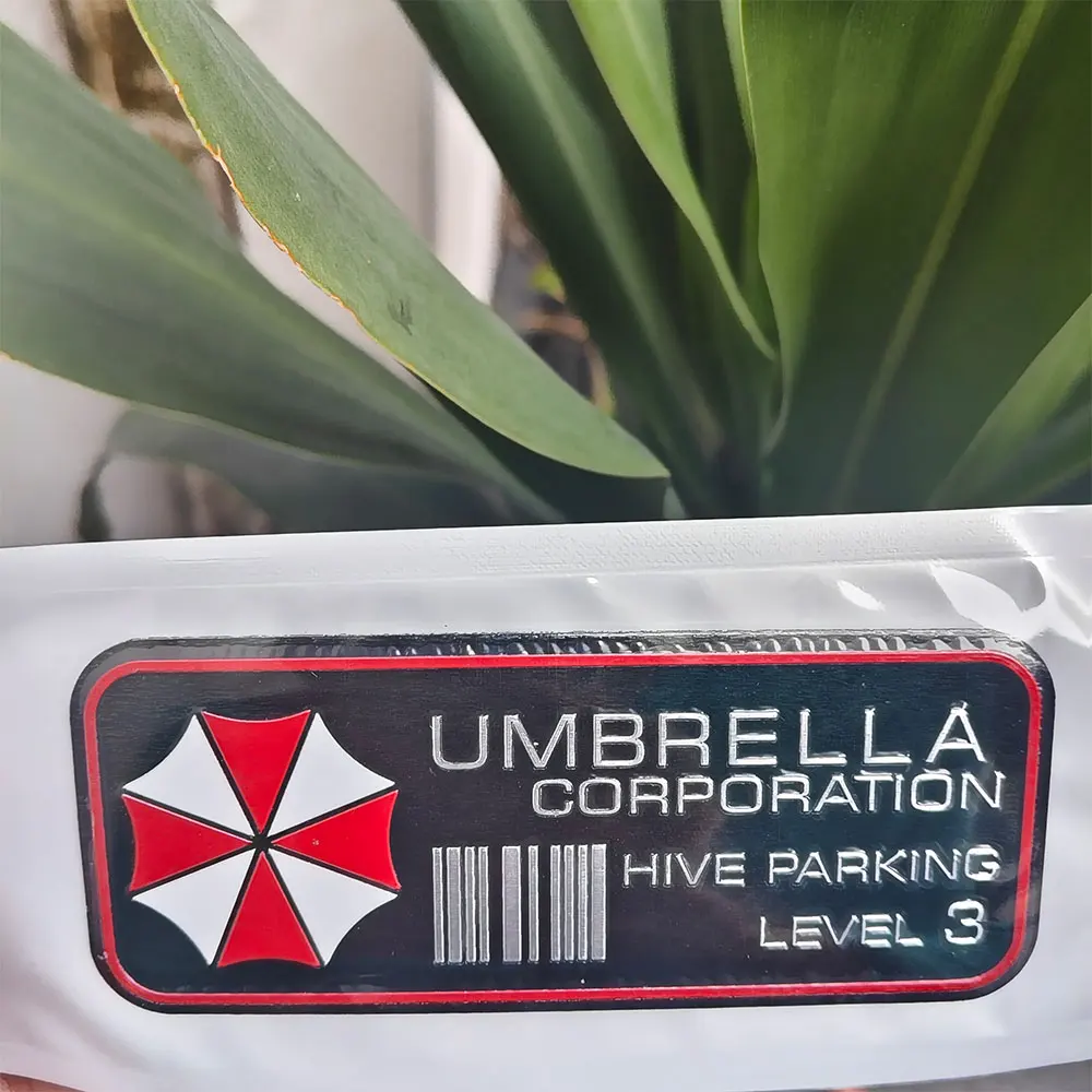 Aluminum Alloy Car Motorcycle Sticker Umbrella Residents Honeycomb Parking Level 3 Car Decor Metal Sticker Auto Motorbike Decals