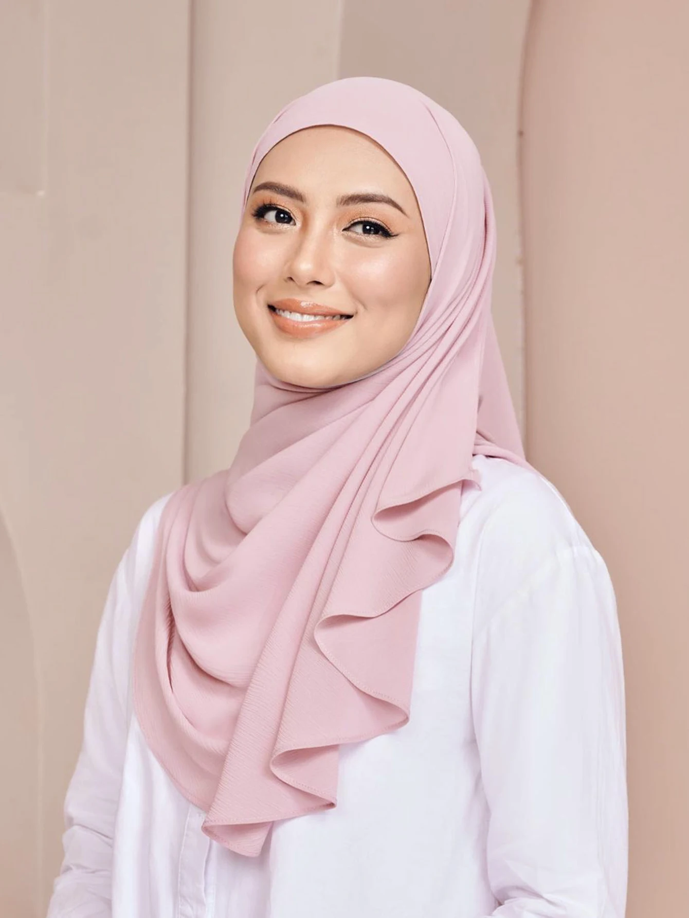 Muslim Plain Crinkle HIjabs Heavy Chiffon Scarf Arab Crepe Shawl Wraps Islamic Headband Solid Color Foulard Women