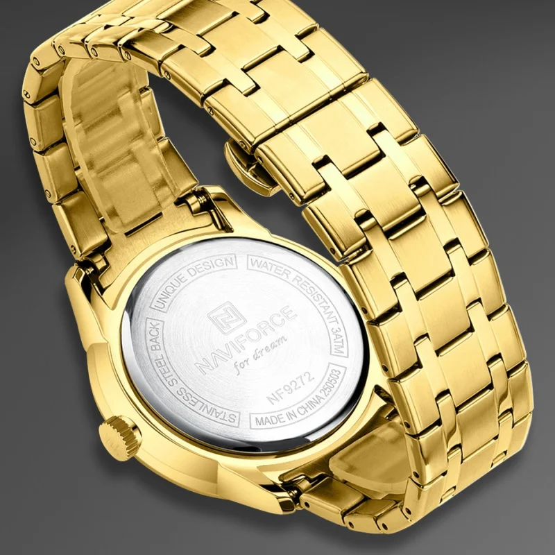 NF9272S NAVIFORCE Men's Chronograph Watch Stainless Steel Strap Calendar Minimalist 3ATM Waterproof Dial Men's Watch Classic