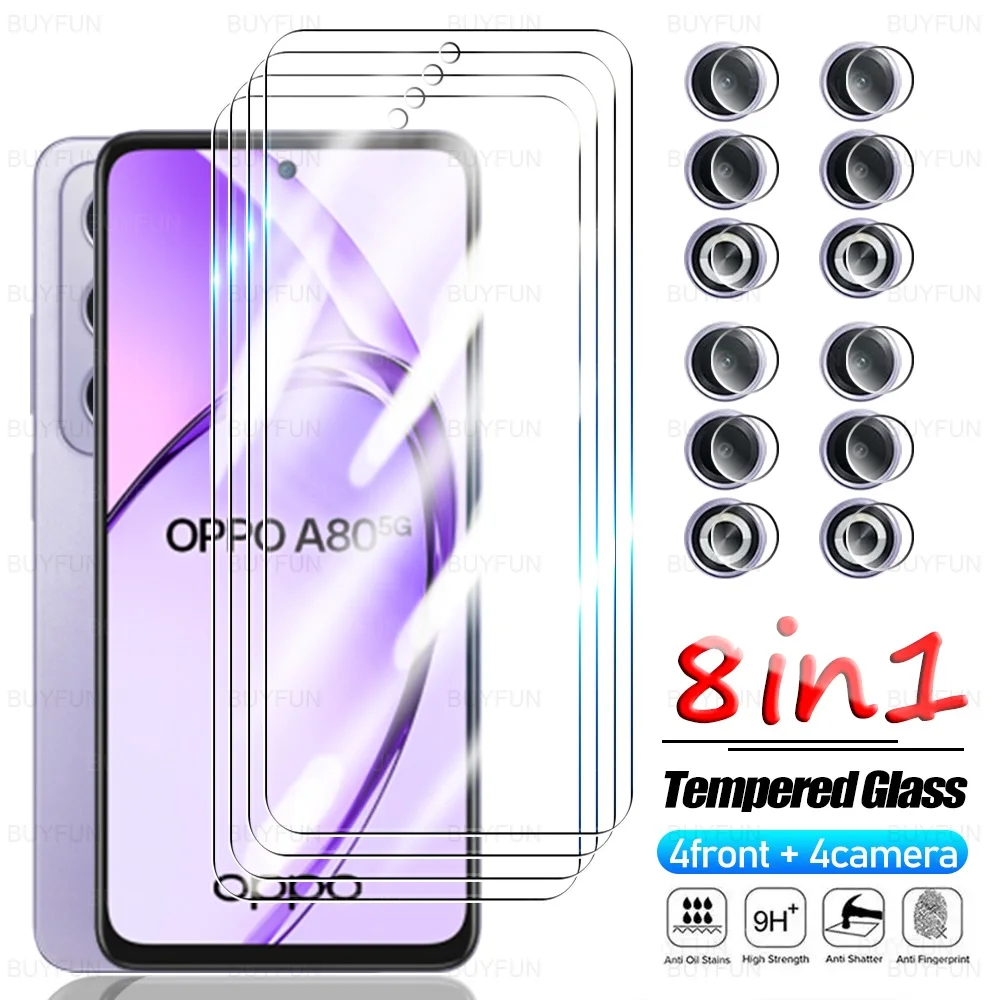 8in1 9H Tempered Glass For Oppo A80 5G 2024 Case Lens Protector Opo appo A 80 80A 6.67 inches OppoA80 CPH2639 Anti Scratch Film