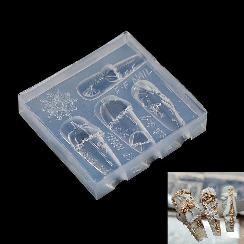 1Pcs Silicone Nail Mold Cartoon Dream Lace Umbrella 3d Nail Jewelry Artistic And Creative Nail Mold