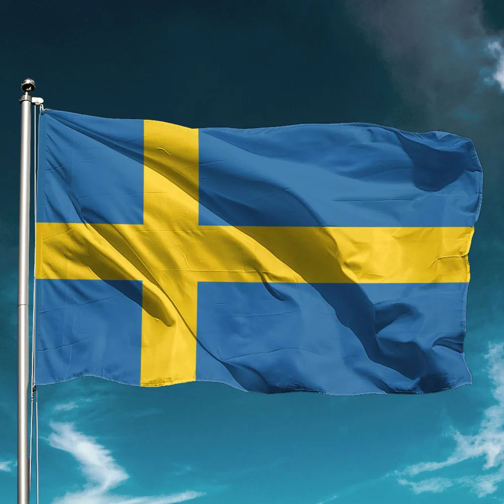 

Sweden Flag Waterproof National Hold Banner Flying Outdoors Decor Garden Decoration Wall Backdrop State Cheer Support Glad