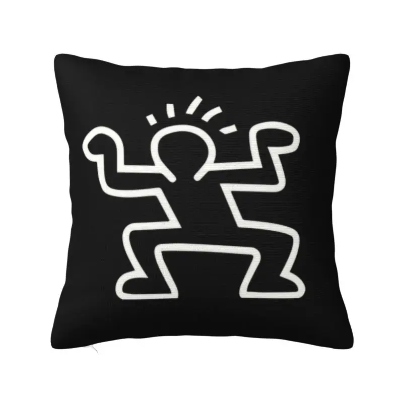 Custom Haring Cushion Cover 45x45cm Dancing Dancer Velvet Luxury Pillow Case