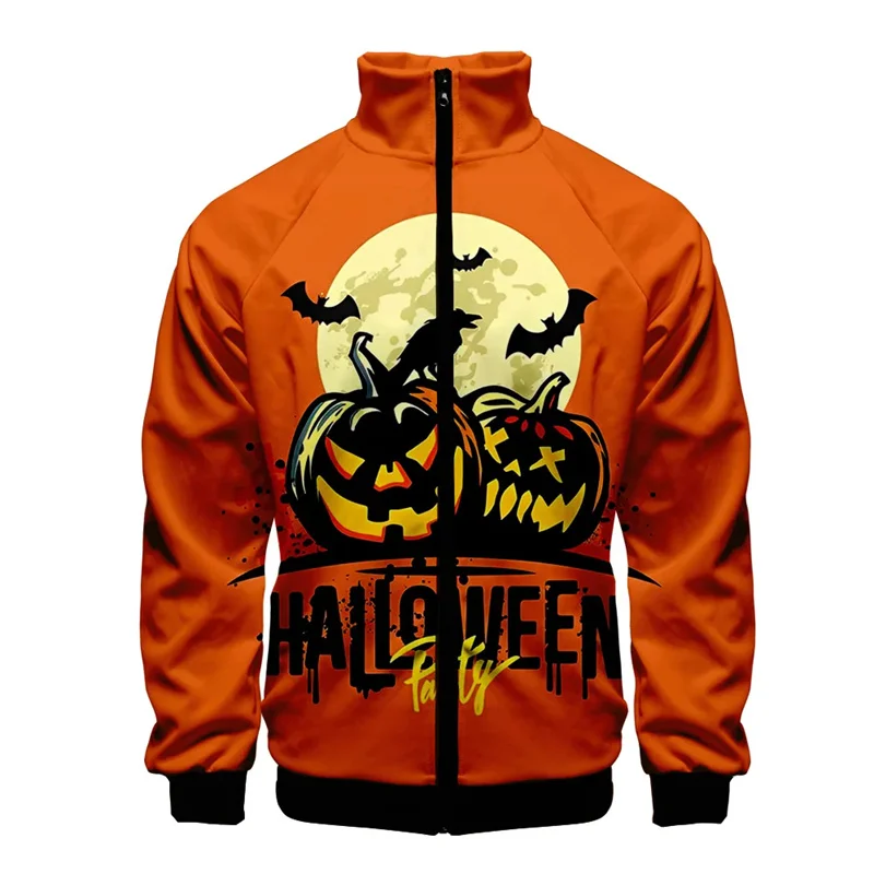 3D Hallowmas Pumpkin Printing Jacket For Men Winter Children Fashion Streetwear Jackets Cool Scared Clothing Harajuku Winter Top