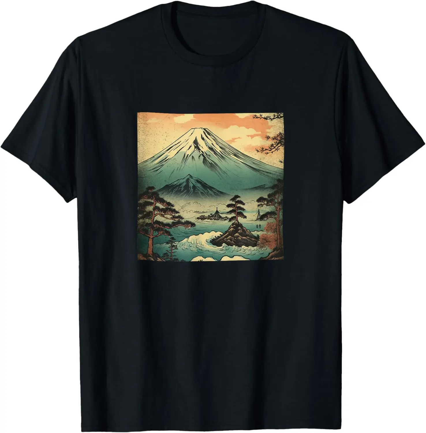

Mount Fuji Colorful Illustration Vintage Graphic T-Shirt