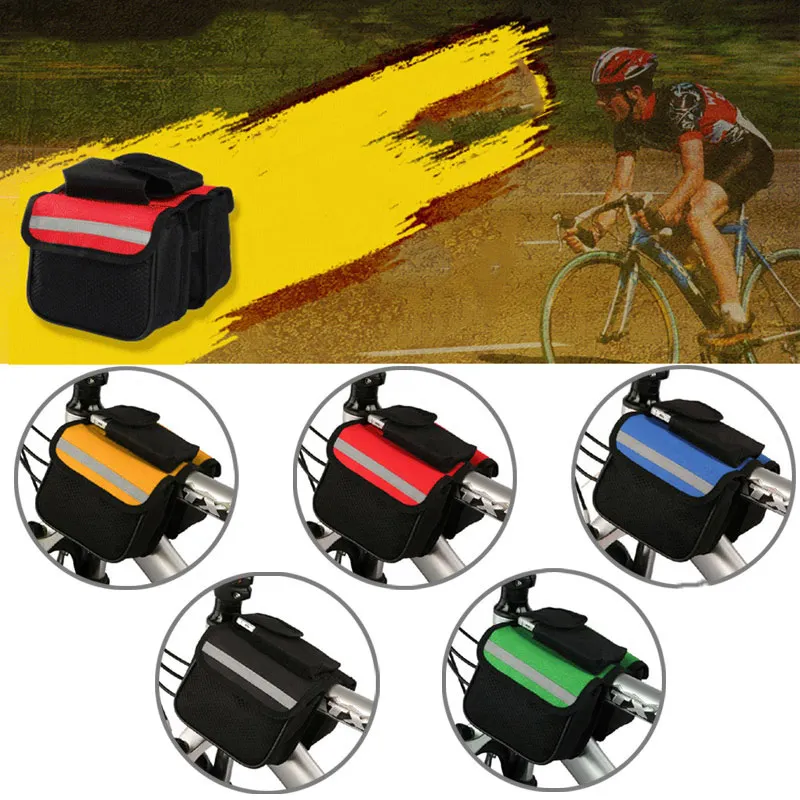 Fashion Bicycle Frame Bag Double Pouch Cycling For Cell Phone Front Head Top Tube Bike Travel Bags Accessories