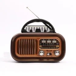 BT-628S AM FM Radio Operated By USB Cable/Solar Panels Rechargeable Excellent Reception Portable Radio Multi-function Retro