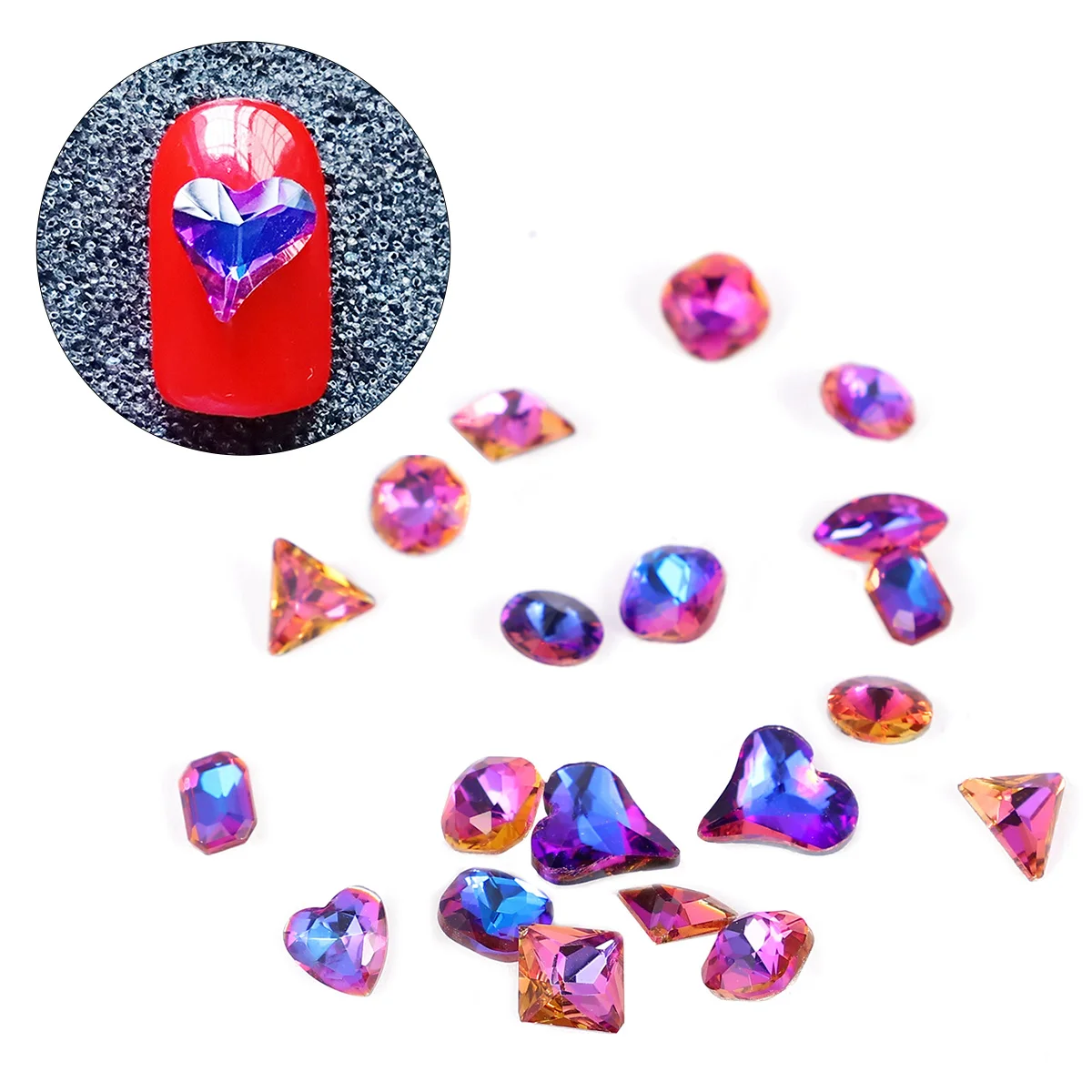 

Nail Diamond Jewelry Rhinestones Manicure Accessories Gem Purple Art Decoration