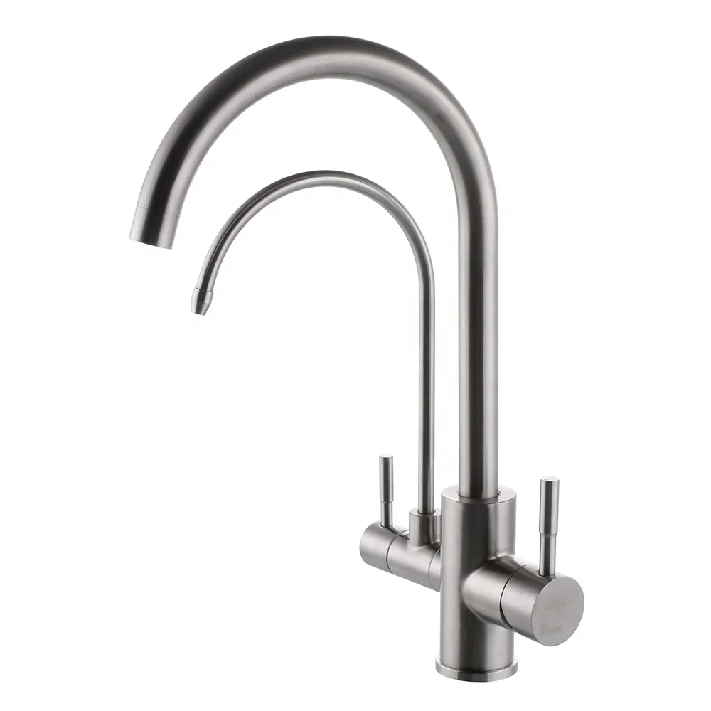 YL30086 High quality dual handle sink faucet  304 stainless steel kitchen sink mixer