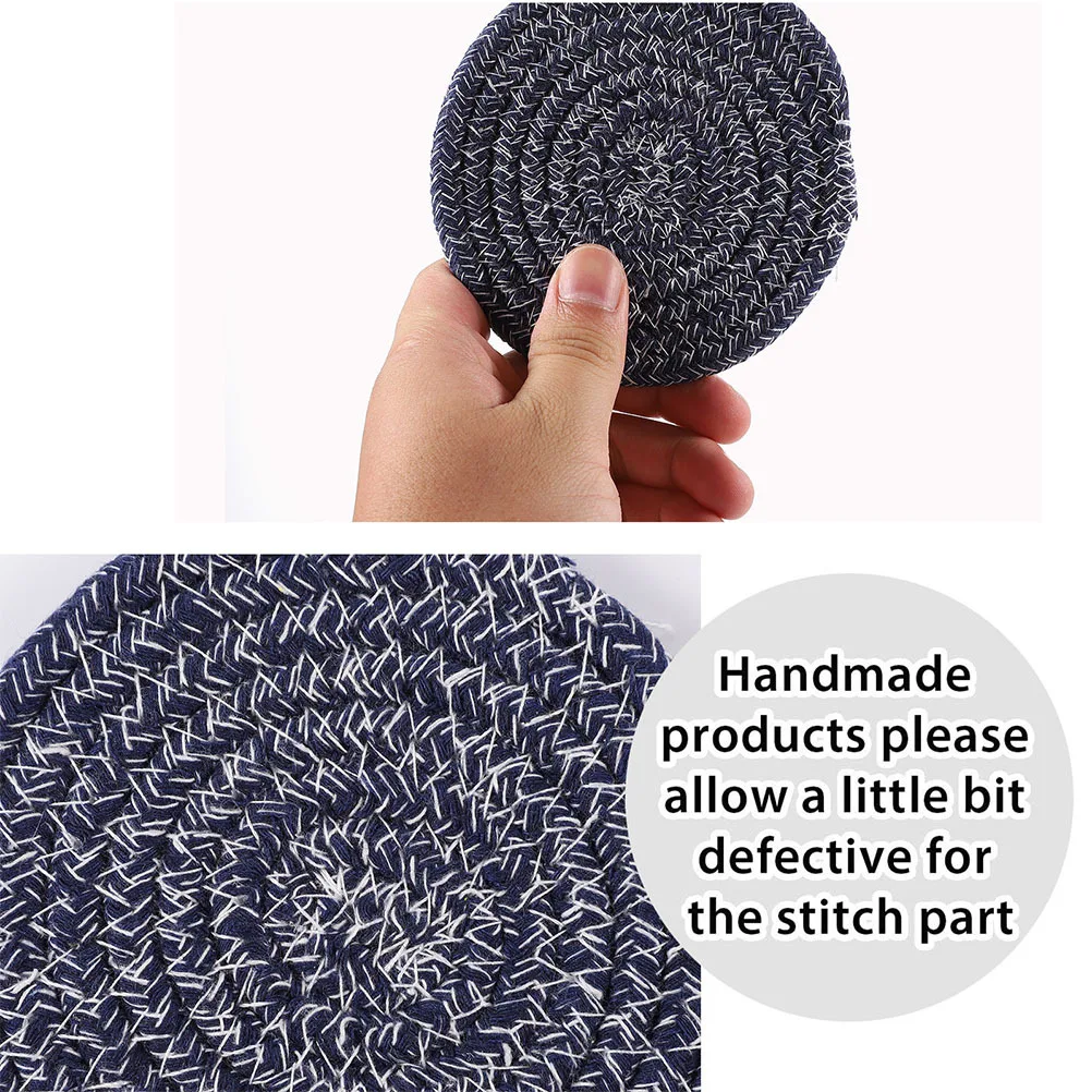 

6Pcs Cotton Braided Drink Coasters Fabric Cup Coaster Set Absorbent Table Protection Modern Coffee Table Accessories