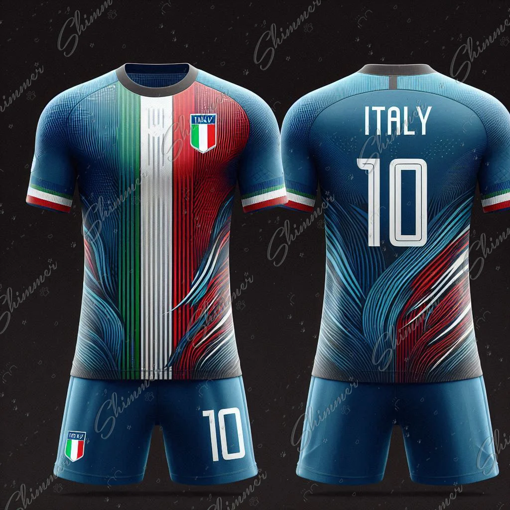 2Pc European Cup Italy Style Raglan Sleeve Jersey Suit Training Wear FootBall Jersey Dla Dorosłych Dzieci Ojciec Syn Dzieci Zestawy