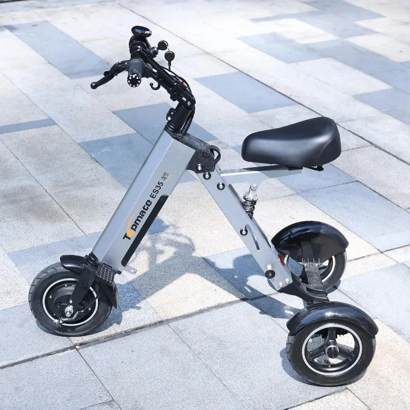 

Tricycle Electric Foldable 3-Wheel Adult Mobility Scooter, ES35 Lightweight, Drives with Removable Battery 10-Inch Tires