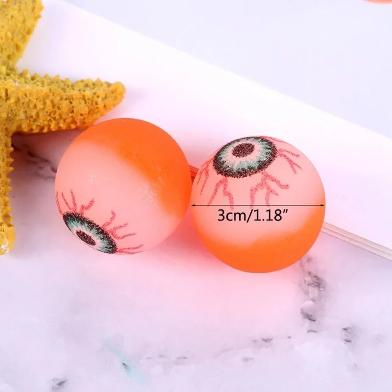 10 pçs explodindo olhos bola saltitante brinquedo sortido bola de halloween presentes de baile elasticidade colorido borracha saltando bola brinquedo presente