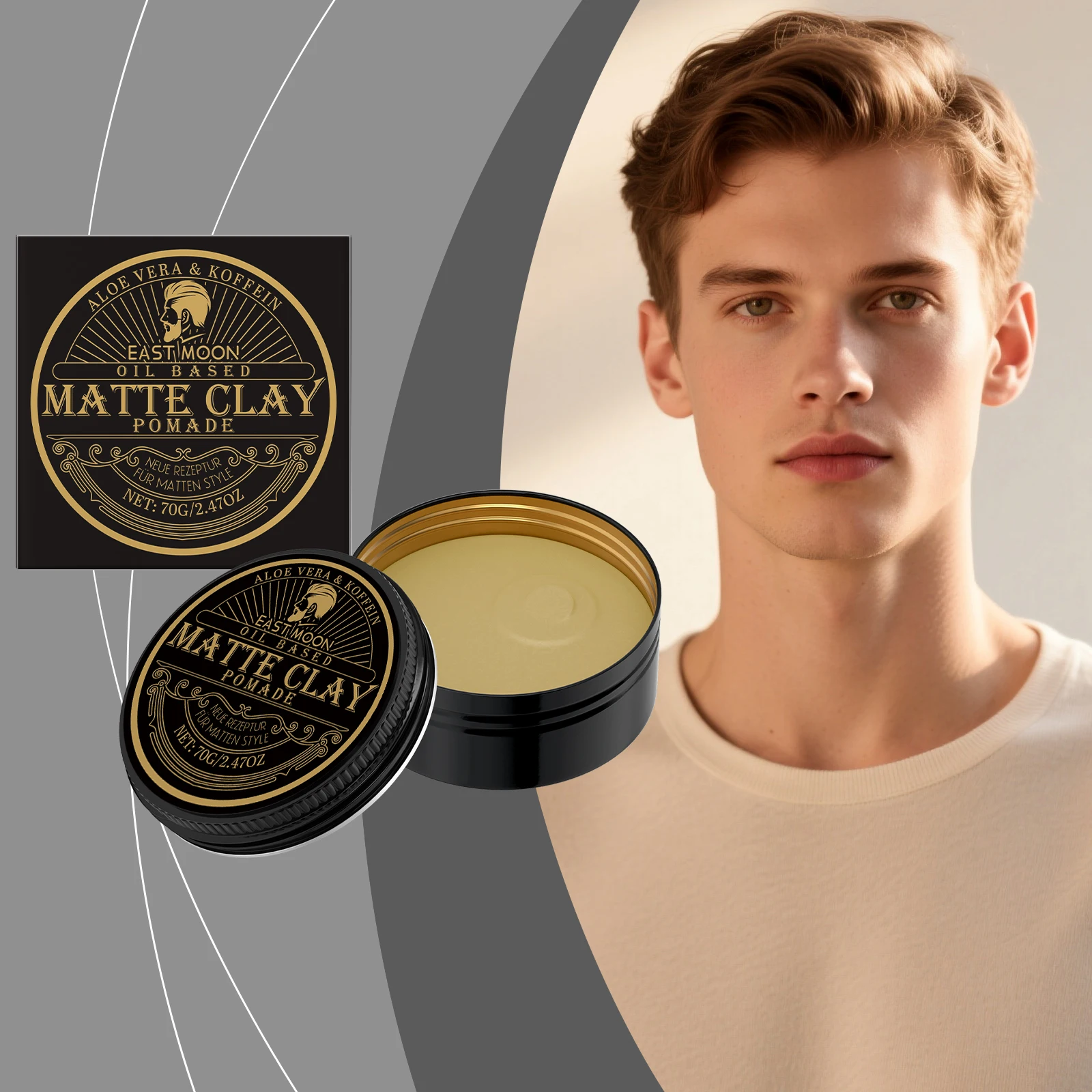 

Easy-manage Men's Hair Pomade - Instant Setting Smooth Refreshing Non-greasy Nourishes Strengthens Roots To Ends Portable