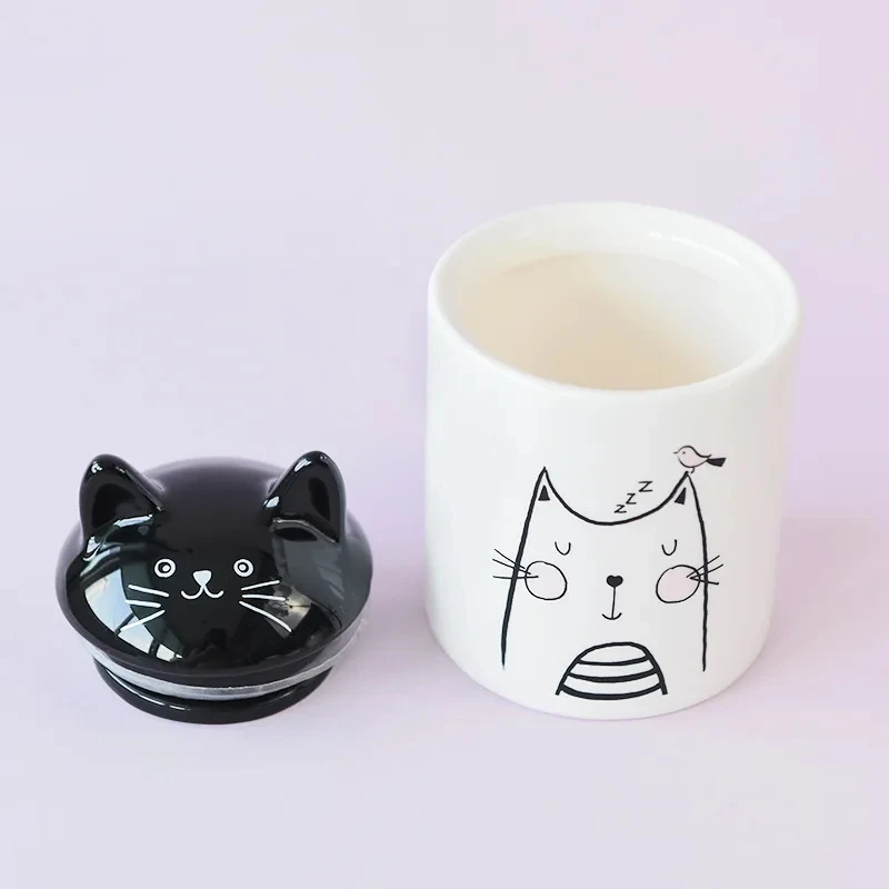 Cute Cat Ears Ceramics Cremation Urn for Pet, Dog and Cat Urn, Bunny, Animals, Funeral, Small Ashes, Keepsake