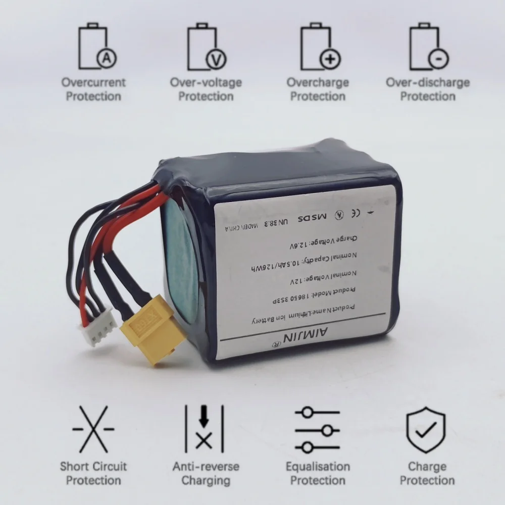 NEW 12V 10.5Ah 12.6V High Capacity UAV Rechargeable Li-ion 3S3P Battery for Parrot Disco Various RC Airplane Quadrotor - view 4