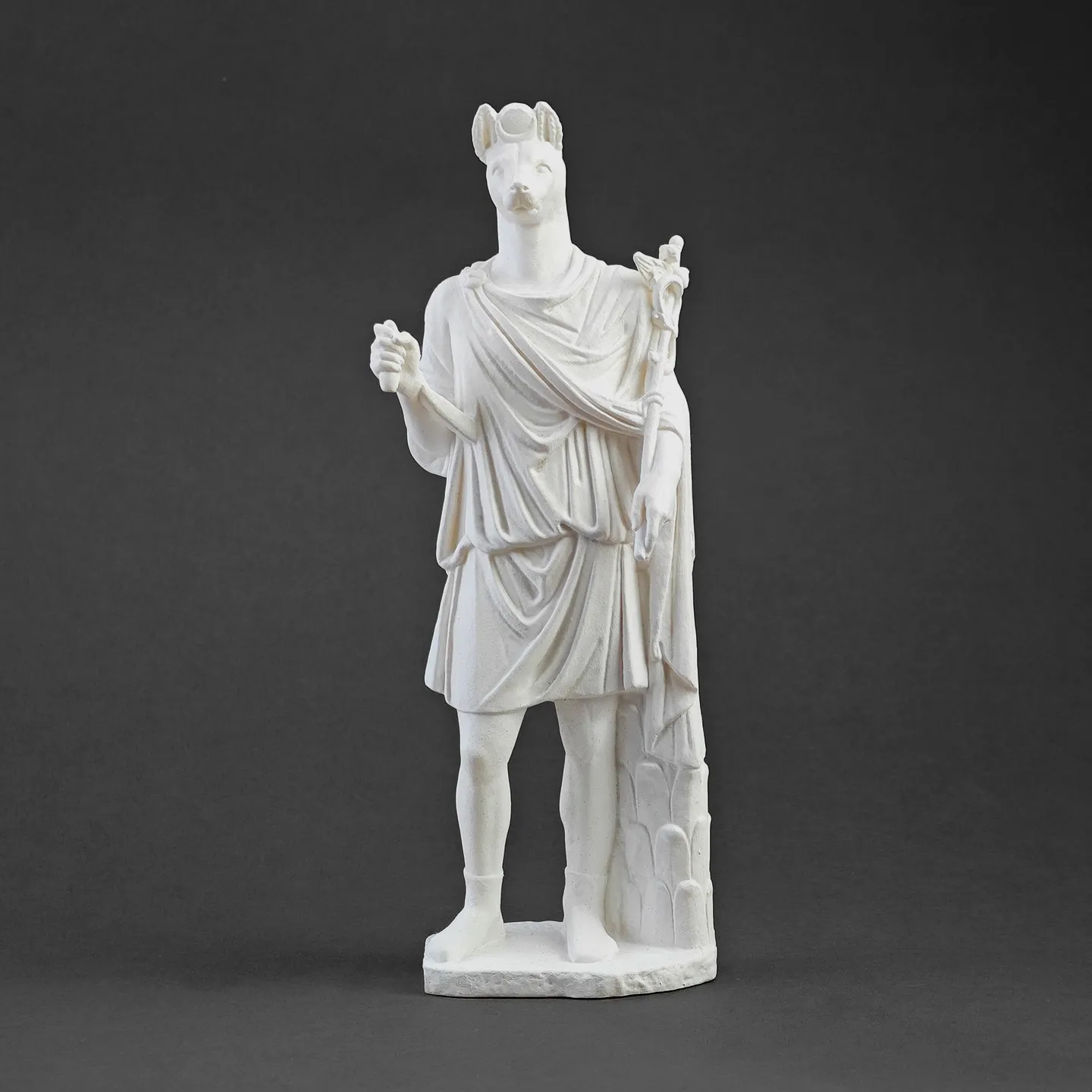 

”Hermanus“the messenger god, is a 3D printed resin statue, hand-painted, with a plaster-like texture. (Ships within 10 days)